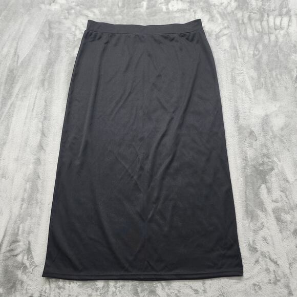 Chadwicks Dresses & Skirts - Chadwicks Skirt Womens L Black Pull On A-Line Midi Stretch Modest Office Preppy